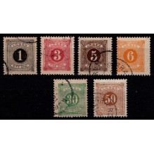 1877-82 - Sverige - AFA 1-4B og 8-9B - Portomærker - Stemplet.